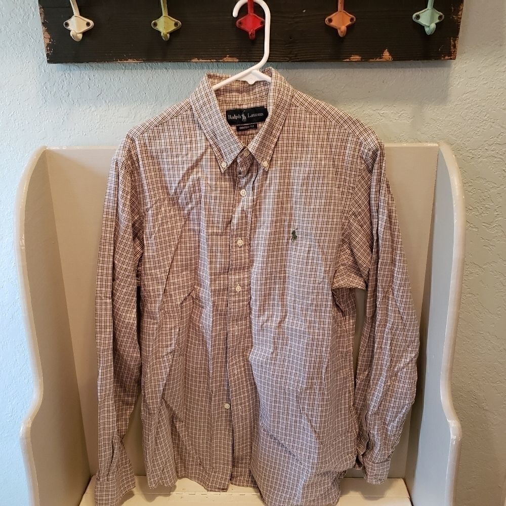 Ralph Lauren Plaid Check Polo Shirt size Large
